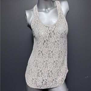 Wilfred Lace Crochet Cream Tank Top